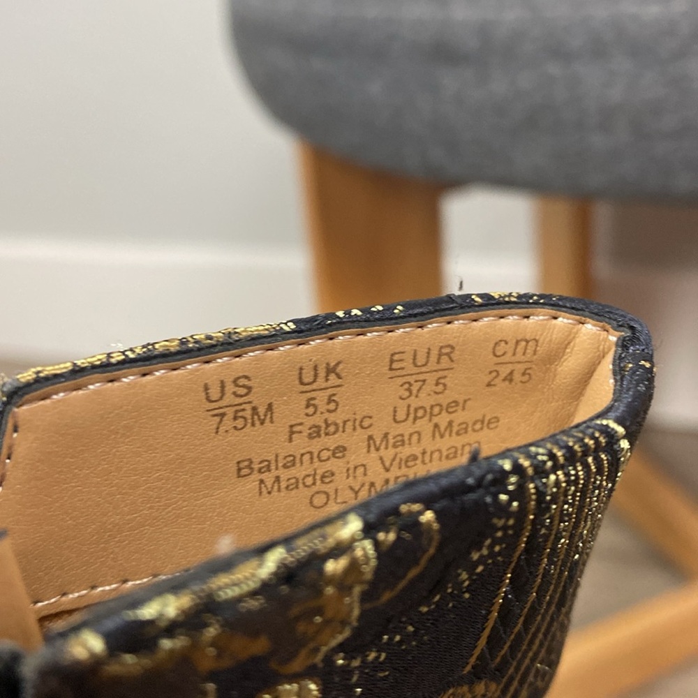 Franco Sarto olympia black and gold tapestry boots - Picture 8 of 8